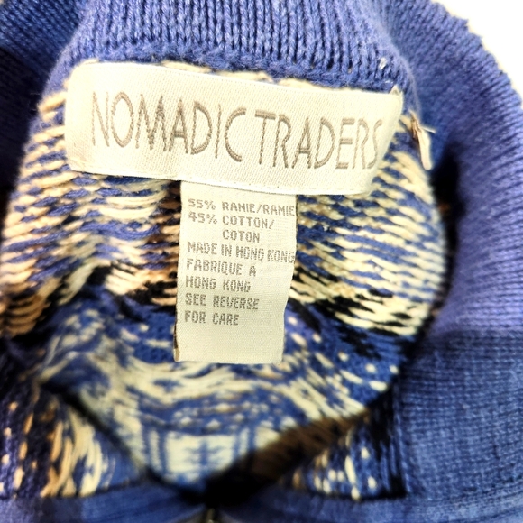 Fair Isle NOMADIC TRADERS Knit VTG Winter Holiday Pullover Sweater (M) - Picture 11 of 13